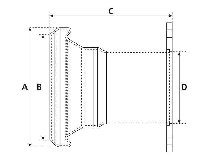 Acoplamento com brida - Fêmea 6'' (159mm) x (150mm) (galvanizado) (S.59440)
