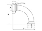 Acoplamento 90° Macho-Fêmea - 4'' (108mm) (galvanizado) (S.59441)