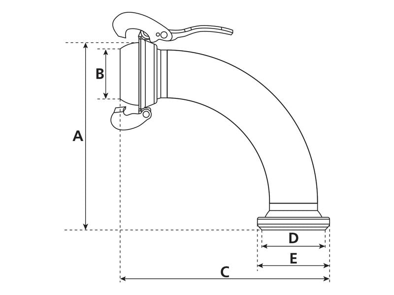 Acoplamento 90° Macho-Fêmea - 4'' (108mm) (galvanizado) (S.59441)