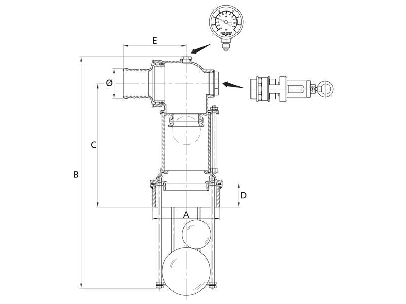 Válvula de descarga 80mm (S.59487)