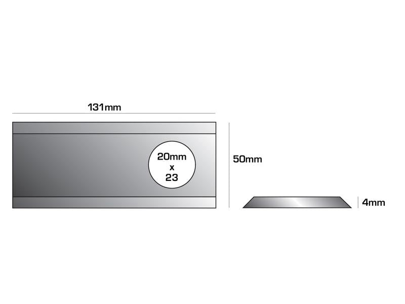 Faca - Lamina conica - 131 x 50x4mm - Orifício Ø20.5 x 23mm - Esq./Dt. - para Taarup Aplicavel em: 56110500 (S.59741)