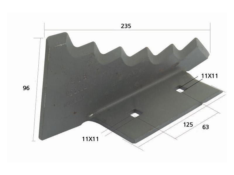Lâmina de vagão alimentador 212mm x 97mm x 6mm (Dt.) para Keenan Aplicavel em: 701358 (S.59795)