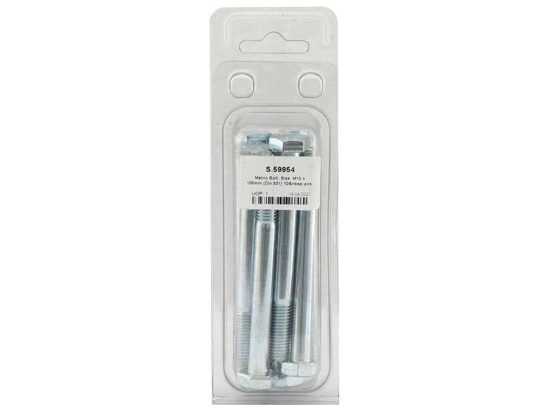 Agripak 10 un. Parafuso métrico, M10x100mm (S.59954)