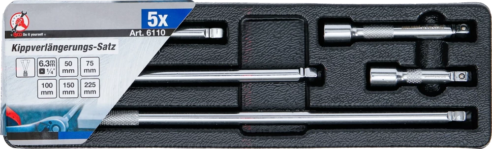 Conjunto de extensões basculantes | 6,3 mm (1/4") | 5 peças