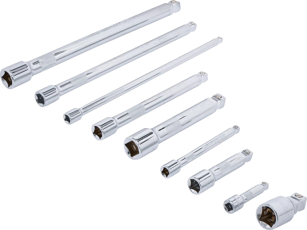 Conjunto de extensões basculantes | 6,3 mm (1/4") / 10 mm (3/8") / 12,5 mm (1/2") | 9 peças