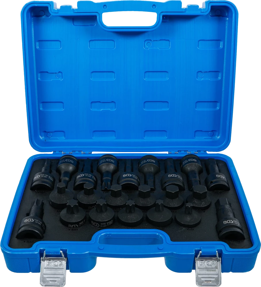 Conjunto de Encaixes de Impacto | Sextavado, Torx | 3/4" | 22 peças