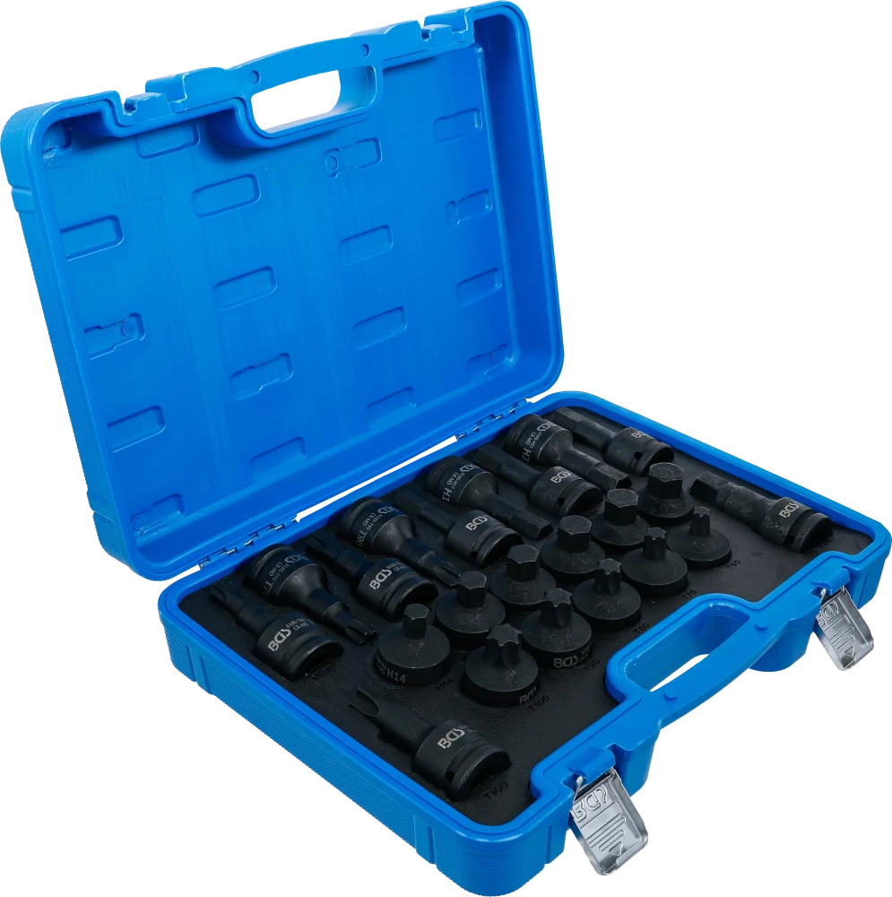 Conjunto de Encaixes de Impacto | Sextavado, Torx | 3/4" | 22 peças