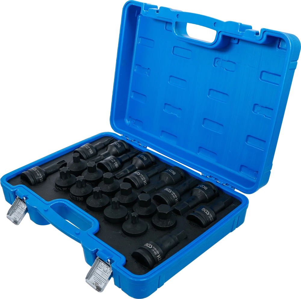 Conjunto de Encaixes de Impacto | Sextavado, Torx | 3/4" | 22 peças