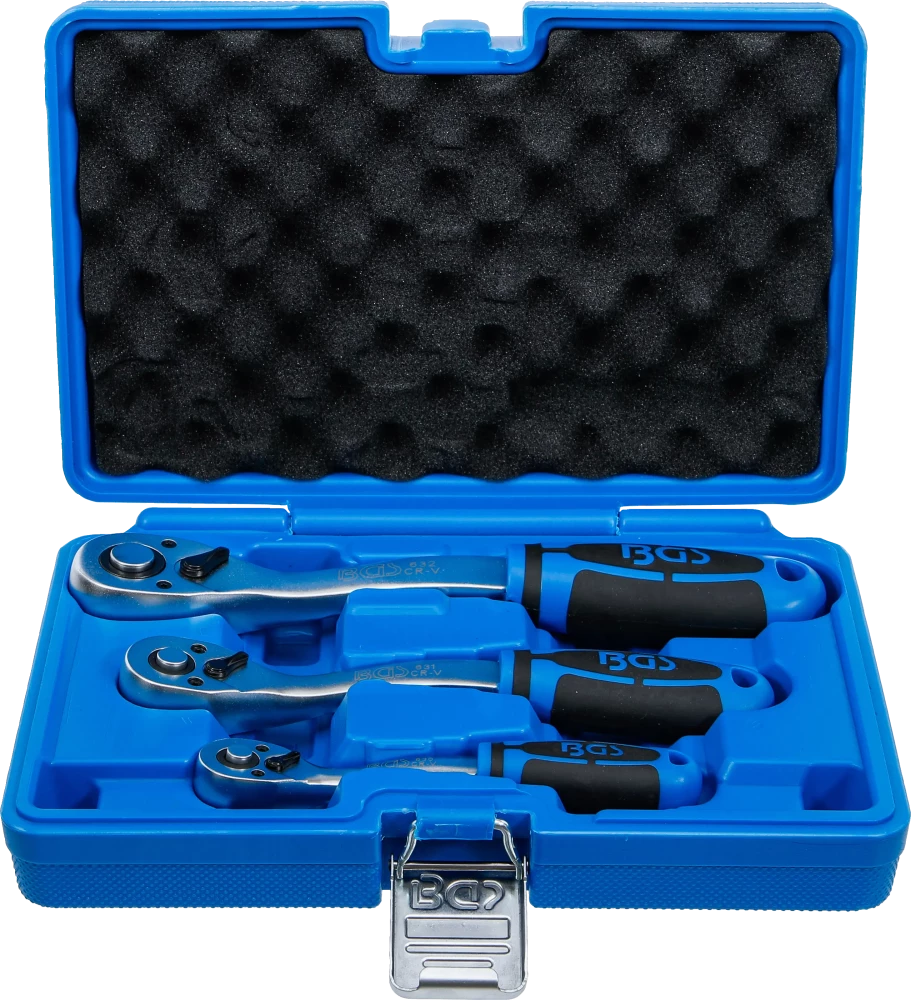Conjunto de roquetes reversíveis | dentado fino | 6,3 mm (1/4") / 10 mm (3/8") - 12,5 mm (1/2") | 3 peças