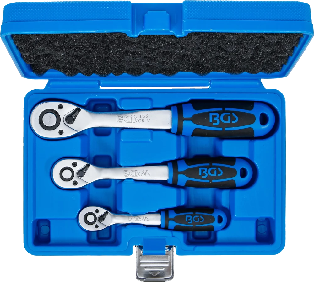 Conjunto de roquetes reversíveis | dentado fino | 6,3 mm (1/4") / 10 mm (3/8") - 12,5 mm (1/2") | 3 peças