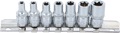 Conjunto de encaixes para chave de caixa perfil em E | Entrada de quadrado interno de 6,3 mm (1/4") | E4 - E11 | 7 peças