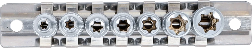 Conjunto de encaixes para chave de caixa perfil em E | Entrada de quadrado interno de 6,3 mm (1/4") | E4 - E11 | 7 peças