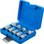 Conjunto de encaixes para chave de caixa perfil em E | Entrada de quadrado interno de 12,5 mm (1/2") | E10 - E24 | 9 peças
