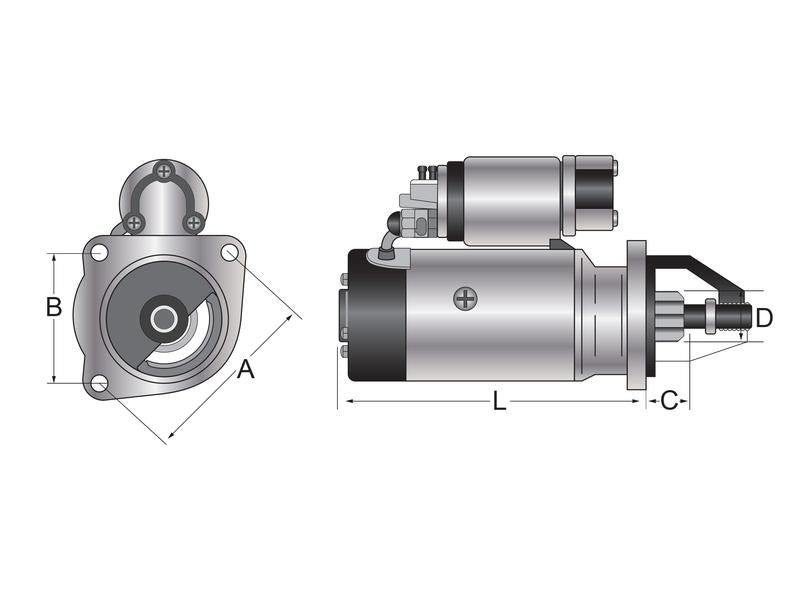 Motor de Arranque - 12V, 3 Quilowatts (Sparex) (S.64331)