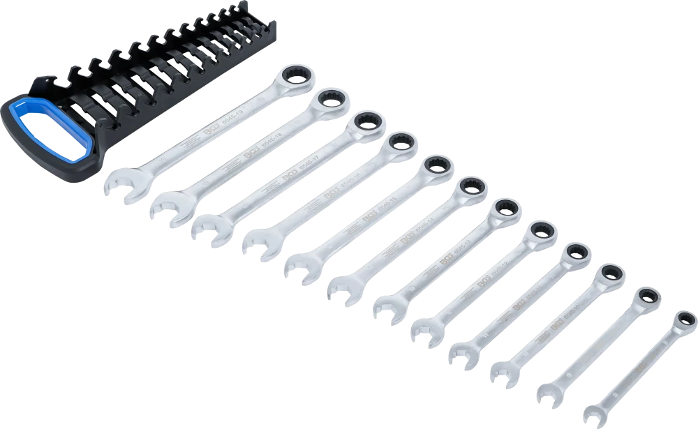 Conjunto de chaves combinadas com roquete e anel de roquete | 8 - 19 mm | 12 peças