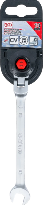 Chave de boca com anel de roquete | articulada | 10 mm