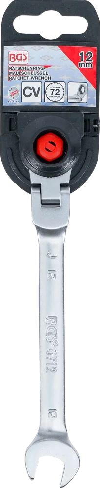Chave de boca com anel de roquete | articulada | 12 mm
