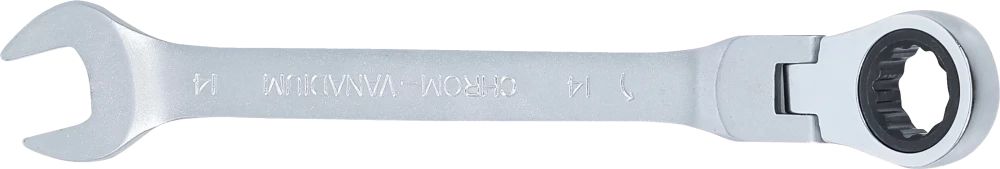 Chave de boca com anel de roquete | articulada | 14 mm