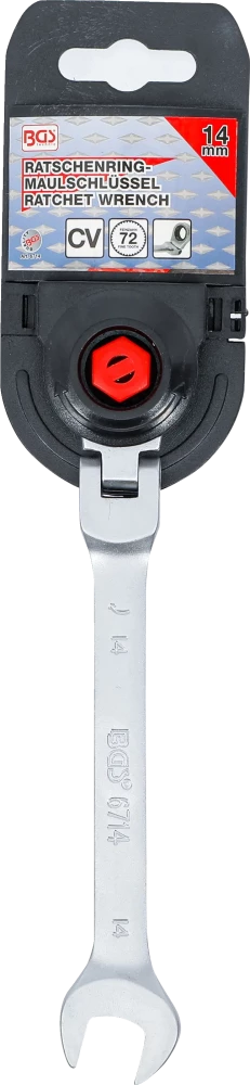 Chave de boca com anel de roquete | articulada | 14 mm