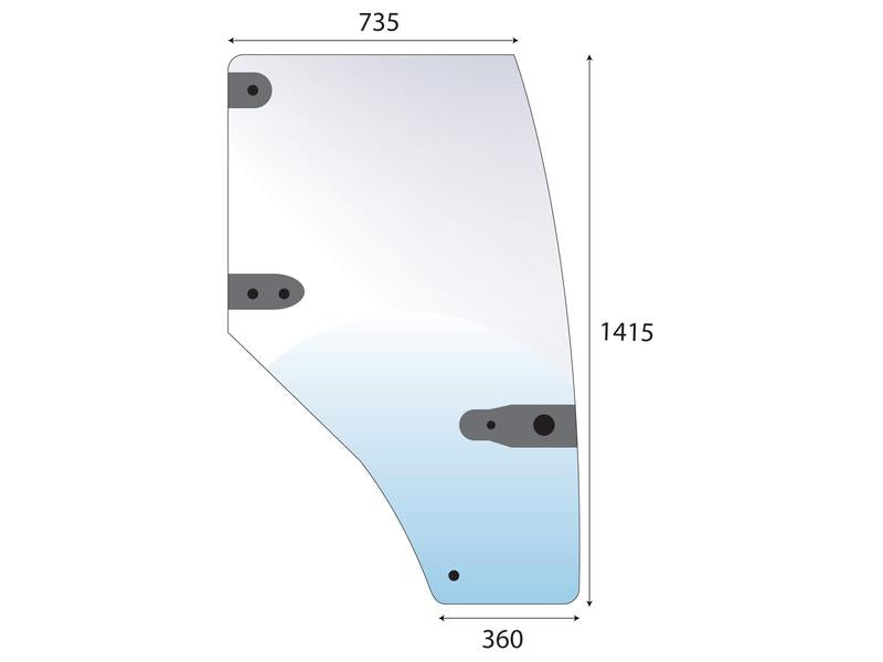 Vidro de porta Dt. (S.67588)