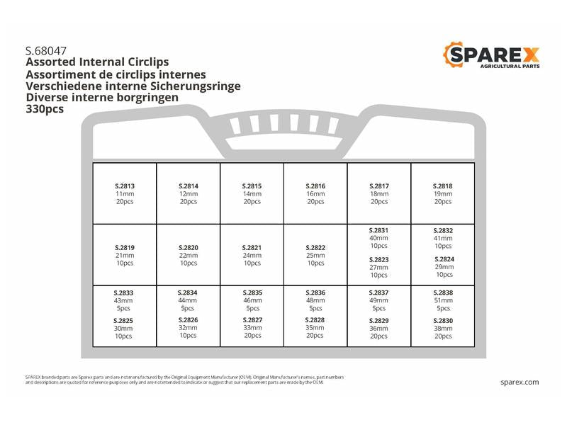 Kit Freios Int. caixa 330 un. ( DIN 472) (S.68047)