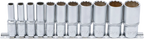 Conjunto de encaixes para chave de caixa bihexagonais, profundos | Entrada de quadrado interno de 10 mm (3/8") | Tamanhos em polegadas | 11 peças