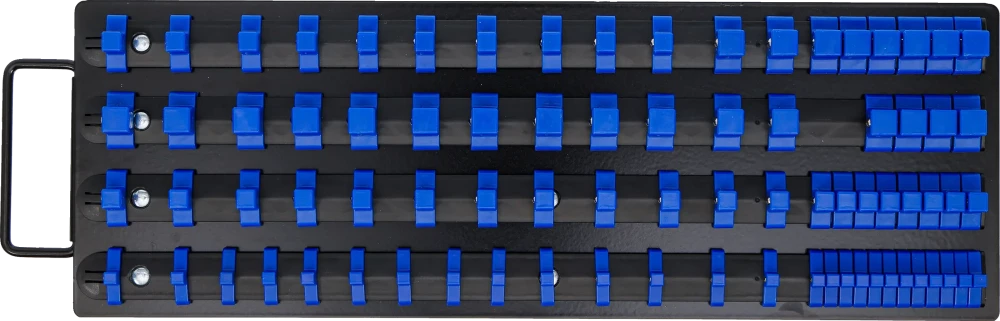 Conjunto de carris deslizantes para encaixes de chaves de caixa | com 80 clipes | para encaixes de 6,3 mm (1/4"), 10 mm (3/8"), 12,5 mm (1/2")