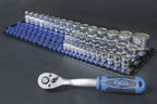 Conjunto de carris deslizantes para encaixes de chaves de caixa | com 80 clipes | para encaixes de 6,3 mm (1/4"), 10 mm (3/8"), 12,5 mm (1/2")