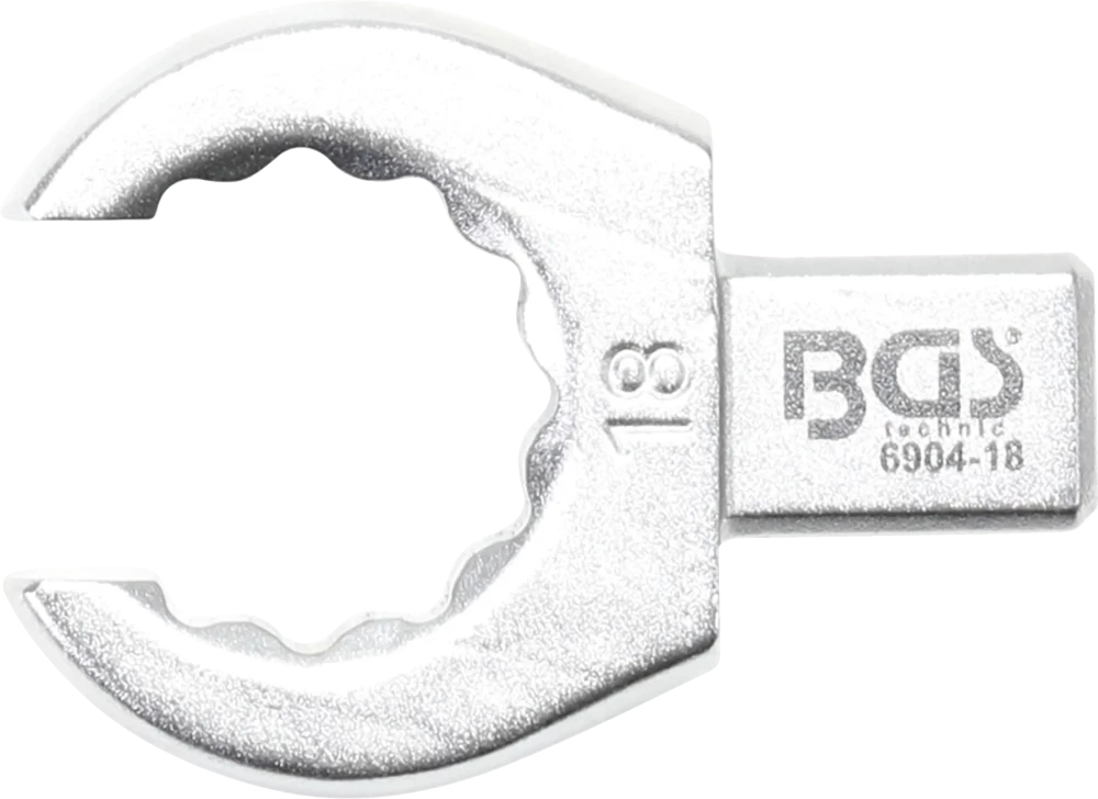 Chave de anel de encaixe | aberta | 18 mm | admissão 9 x 12 mm