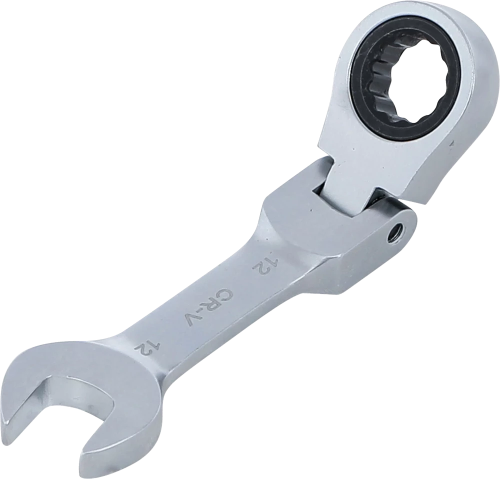 Chave de boca com anel de roquete | curta | articulada | 12 mm