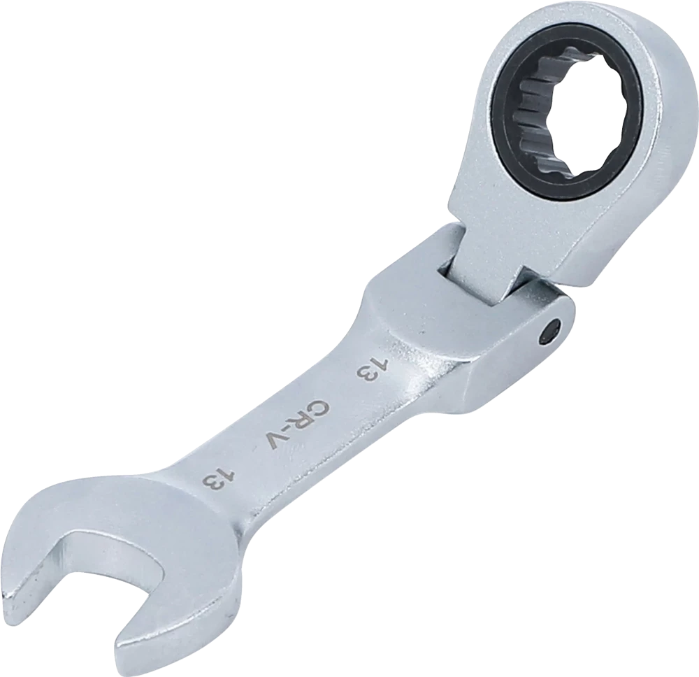 Chave de boca com anel de roquete | curta | articulada | 13 mm