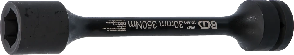 Encaixe para chave de caixa de impacto de torção sextavado | Entrada de quadrado interno de 25 mm (1") | 30 mm | 350 Nm