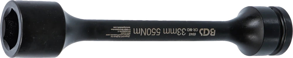 Encaixe para chave de caixa de impacto de torção sextavado | Entrada de quadrado interno de 25 mm (1") | 33 mm | 550 Nm