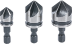Conjunto de pontas de escareador | HSS | Entrada 6,3 mm (1/4") | 12 - 16 - 19 mm | 3 peças
