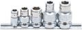 Conjunto de adaptadores de pontas com esfera de retenção | Quadrado interno 6,3 mm (1/4") / 10 mm (3/8") / 12,5 mm (1/2") | 5 peças