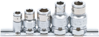 Conjunto de adaptadores de pontas com esfera de retenção | Quadrado interno 6,3 mm (1/4") / 10 mm (3/8") / 12,5 mm (1/2") | 5 peças