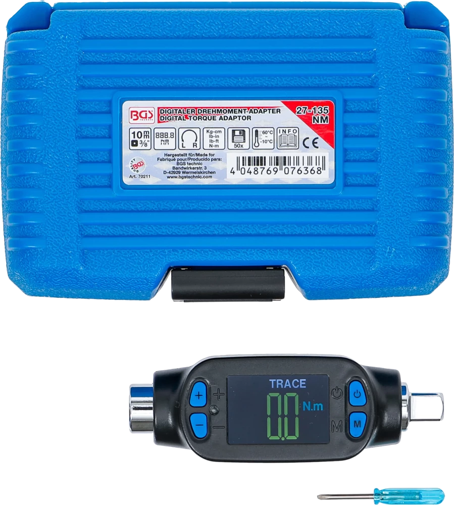 Adaptador de torque digital | 10 mm (3/8") | 27 - 135 Nm