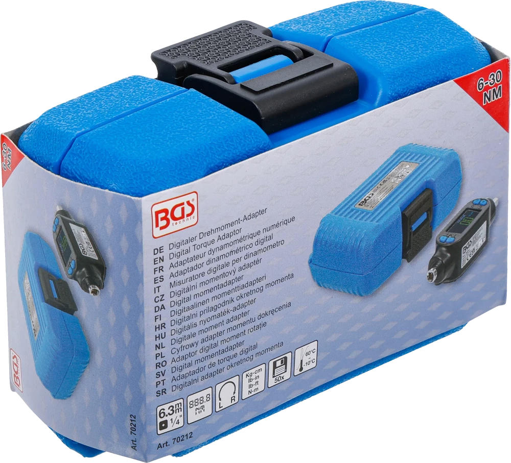 Adaptador de torque digital | 6,3 mm (1/4") | 6 - 30 Nm