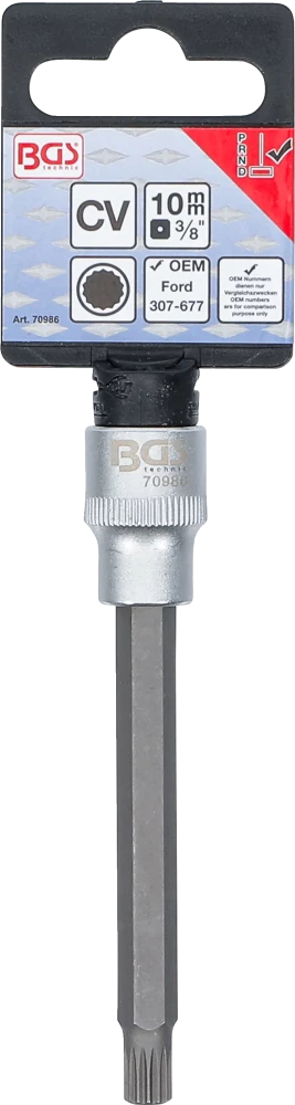 Encaixe de ponta especial | 10 mm (3/8") | Dente interno polivalente (para XZN) | para o Ford Powershift DPS6 / 6DCT250