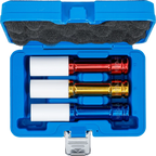 Conjunto de encaixes de impacto com proteção | Entrada de quadrado interno de 12,5 mm (1/2") | 150 mm de profundidade | 17 / 19 / 21 mm | 3 peças