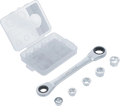 Chave anular com roquete com conjunto adaptador | 8 - 19 mm | 6 peças
