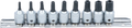 Conjunto de Encaixes Torx Plus com Furo (TS) | 1/4" | TS10 - TS50 | 9 peças