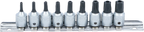 Conjunto de Encaixes Torx Plus com Furo (TS) | 1/4" | TS10 - TS50 | 9 peças