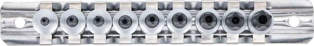 Conjunto de Encaixes Torx Plus com Furo (TS) | 1/4" | TS10 - TS50 | 9 peças