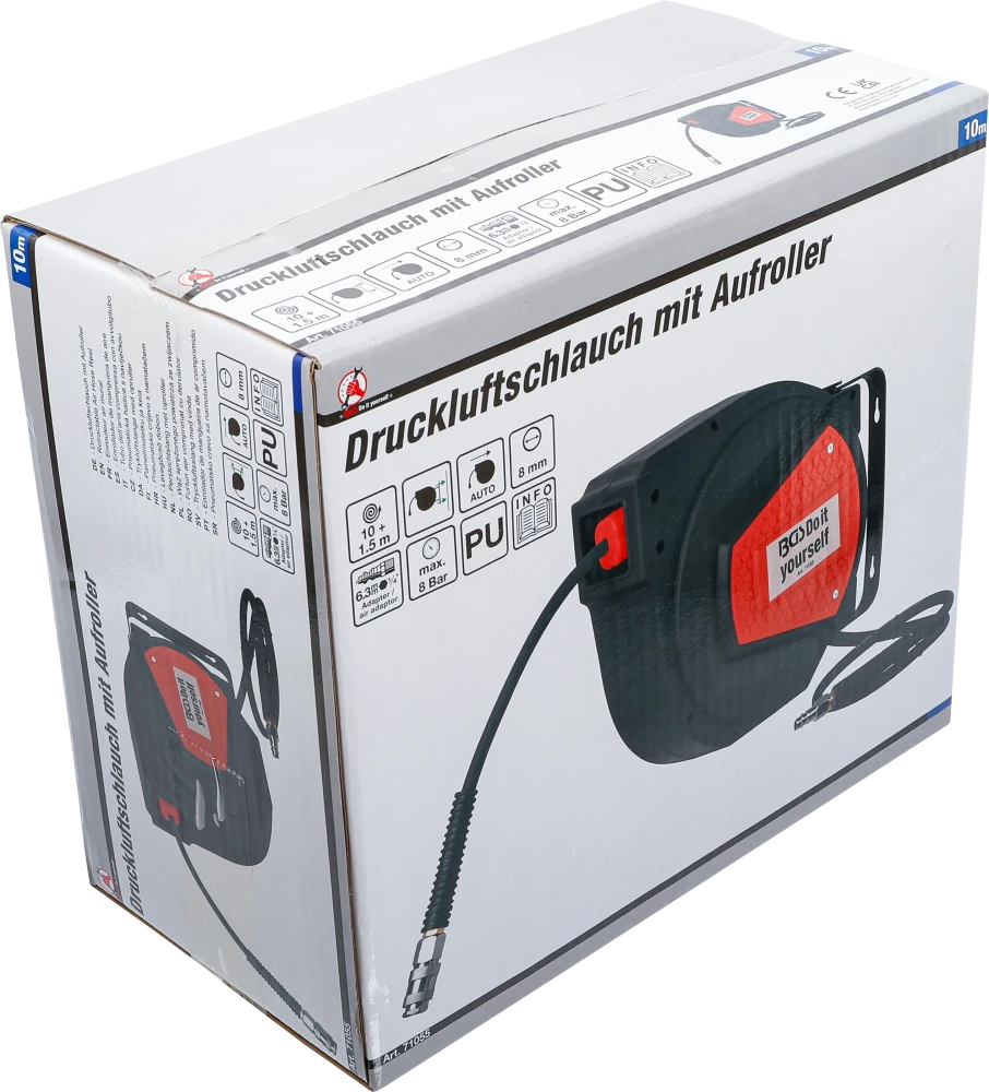Enrolador de mangueira de ar comprimido | automático | 10 m + 1,5 m