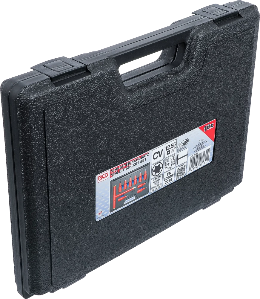 Conjunto de Encaixes VDE Torx | 1/2" | T20 - T55 | 95mm | 10 peças