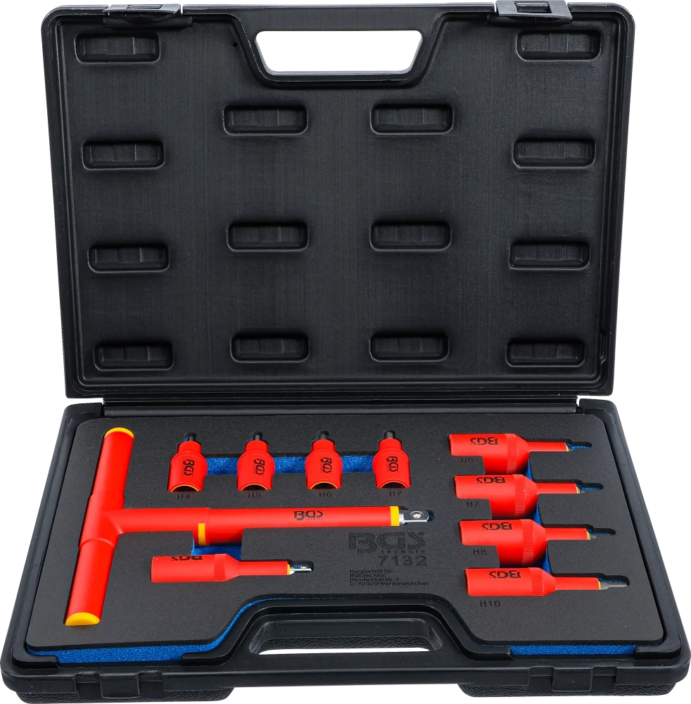 Conjunto de Encaixes VDE Hexágono Interno | 3/8"+1/2" | 4-10mm | 10 peças