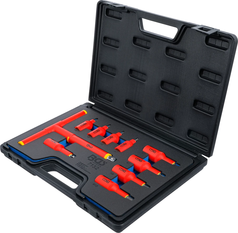 Conjunto de Encaixes VDE Hexágono Interno | 3/8"+1/2" | 4-10mm | 10 peças