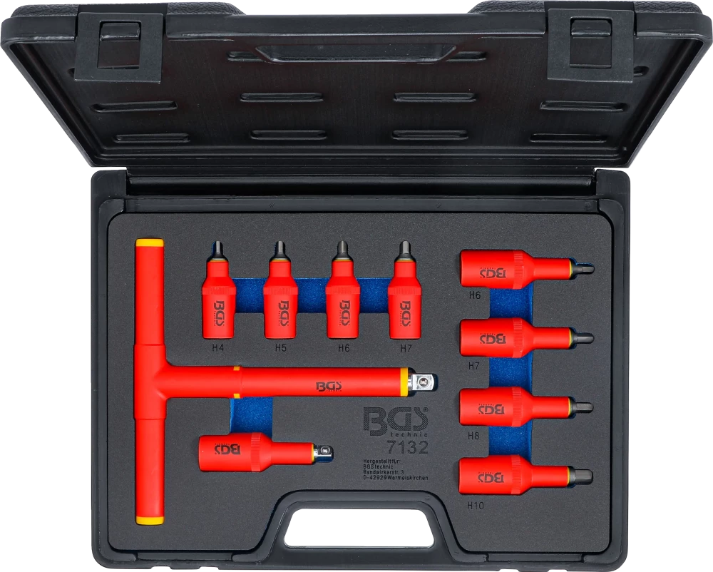 Conjunto de Encaixes VDE Hexágono Interno | 3/8"+1/2" | 4-10mm | 10 peças