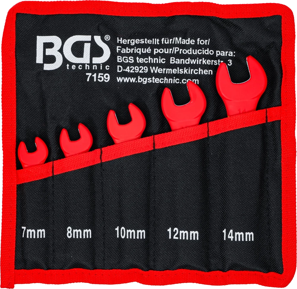 Conjunto de chaves de boca simples VDE | 7 - 14 mm | 5 peças